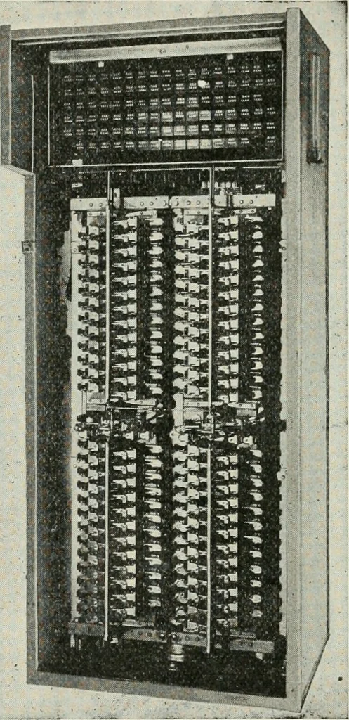 An illustration from Automatic telephony; a comprehensive treatise on automatic and semi-automatic systems, 1921, leaf 215