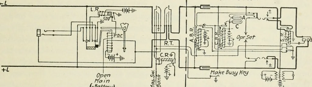 An illustration from Automatic telephony; a comprehensive treatise on automatic and semi-automatic systems, 1921, leaf 238