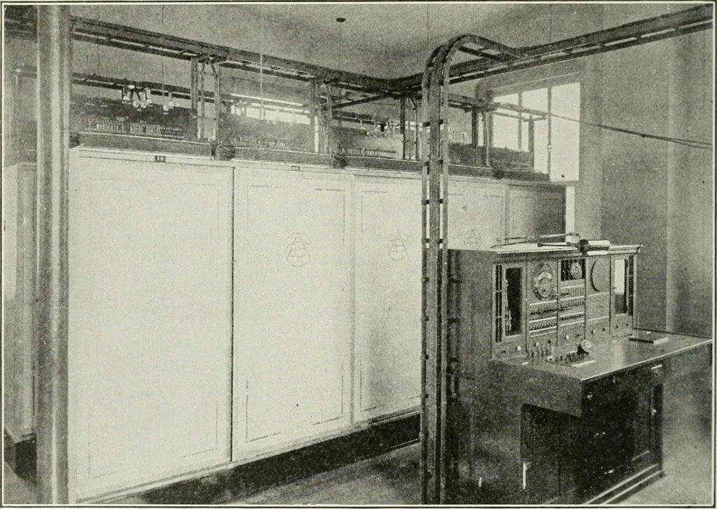 An illustration from Automatic telephony; a comprehensive treatise on automatic and semi-automatic systems, 1921, leaf 391