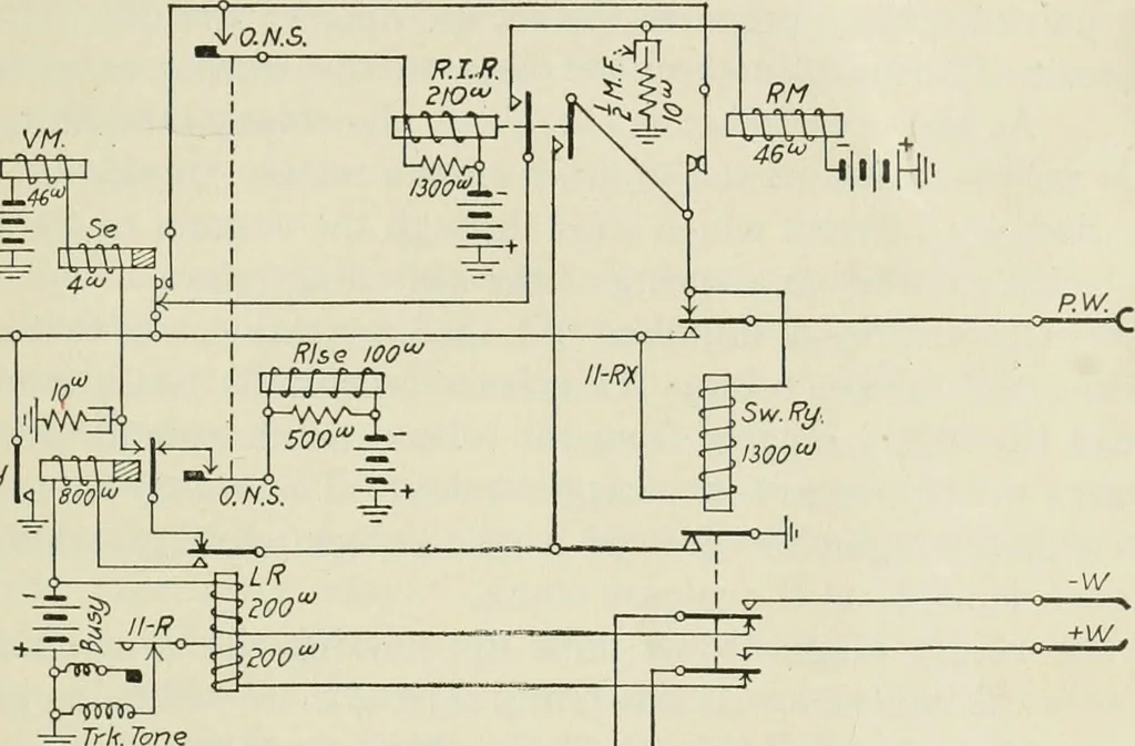 An illustration from Automatic telephony; a comprehensive treatise on automatic and semi-automatic systems, 1921, leaf 80