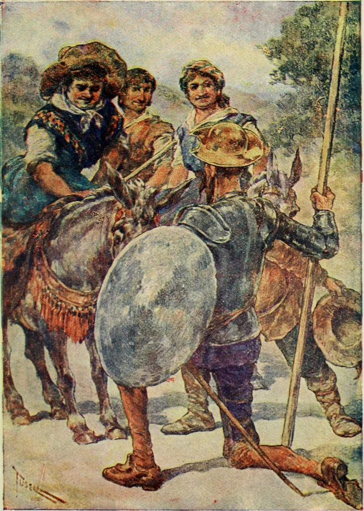 An illustration from Aventuras de Don Quijote, 1600, leaf 166