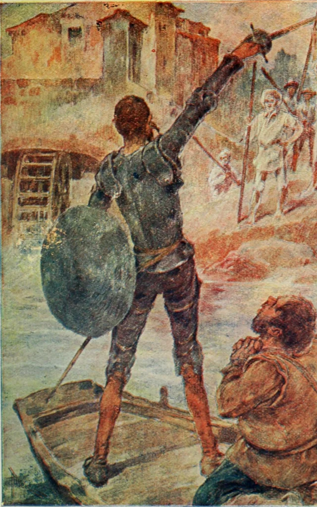 An illustration from Aventuras de Don Quijote, 1600, leaf 246