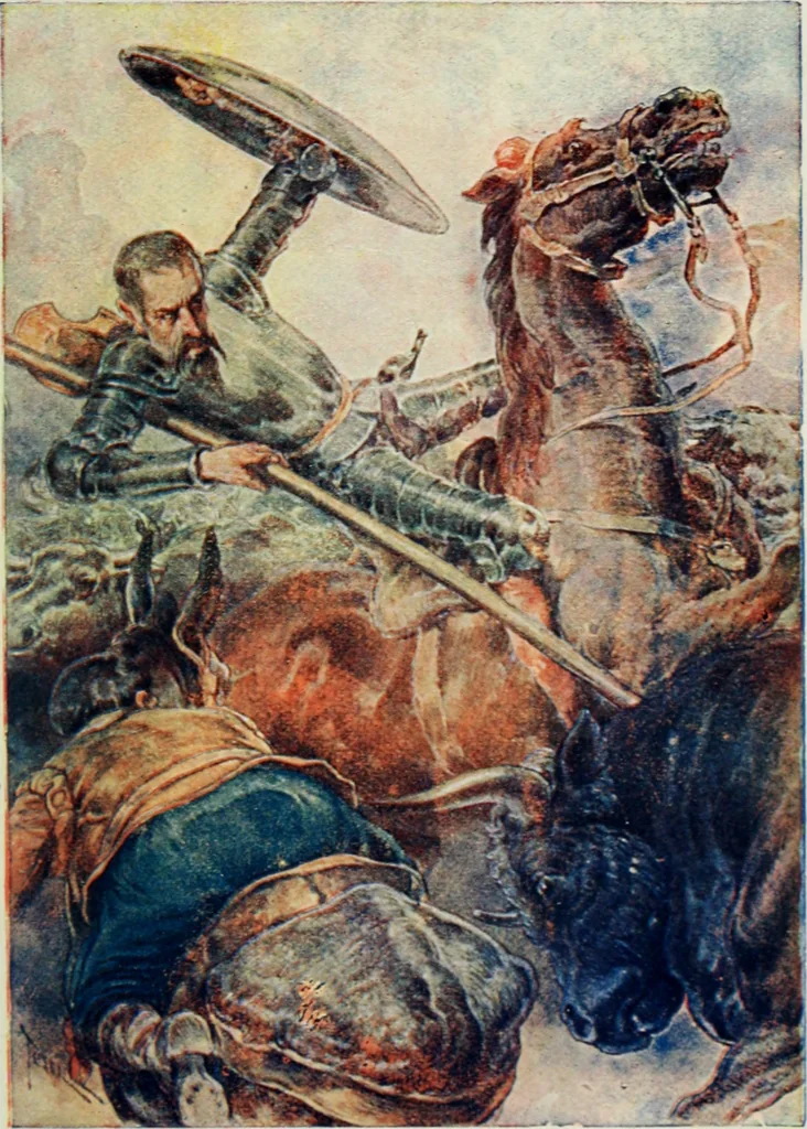 An illustration from Aventuras de Don Quijote, 1600, leaf 256