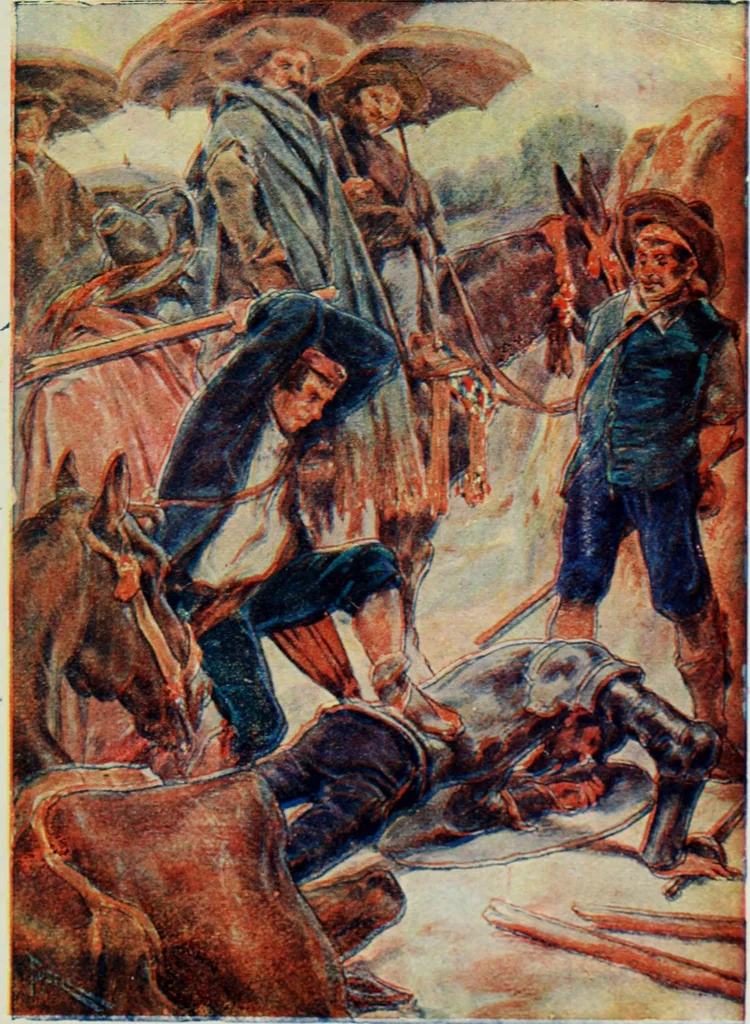 An illustration from Aventuras de Don Quijote, 1600, leaf 42