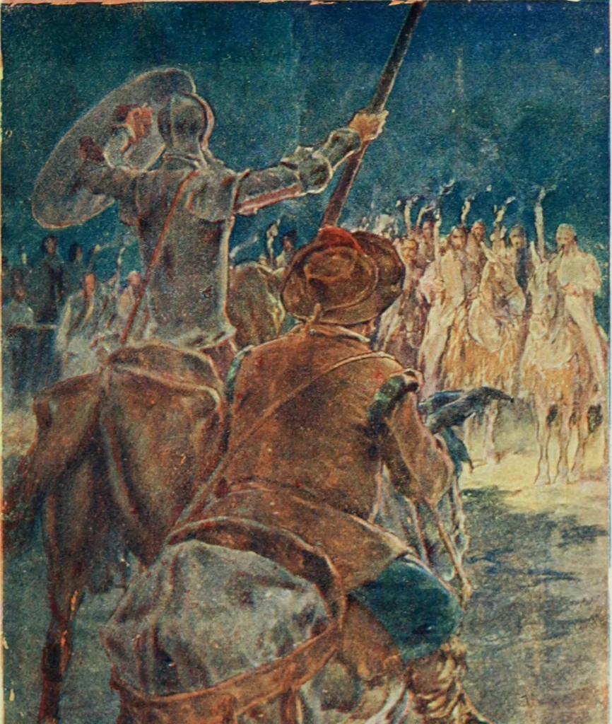 An illustration from Aventuras de Don Quijote, 1600, leaf 78
