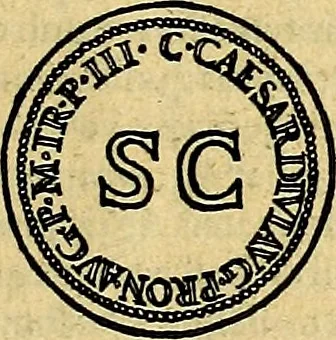 An illustration from Avgvstarvm imagines aereis formis expressae : vitae quoque carundem breuiter enarratae, signorum etiam, quae in posteriori parte numismatũ efficta sũt, ratio explicata, 1558, leaf 114