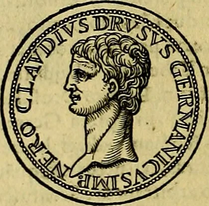 An illustration from Avgvstarvm imagines aereis formis expressae : vitae quoque carundem breuiter enarratae, signorum etiam, quae in posteriori parte numismatũ efficta sũt, ratio explicata, 1558, leaf 85