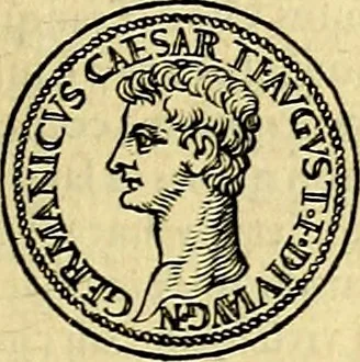 An illustration from Avgvstarvm imagines aereis formis expressae : vitae quoque carundem breuiter enarratae, signorum etiam, quae in posteriori parte numismatũ efficta sũt, ratio explicata, 1558, leaf 86