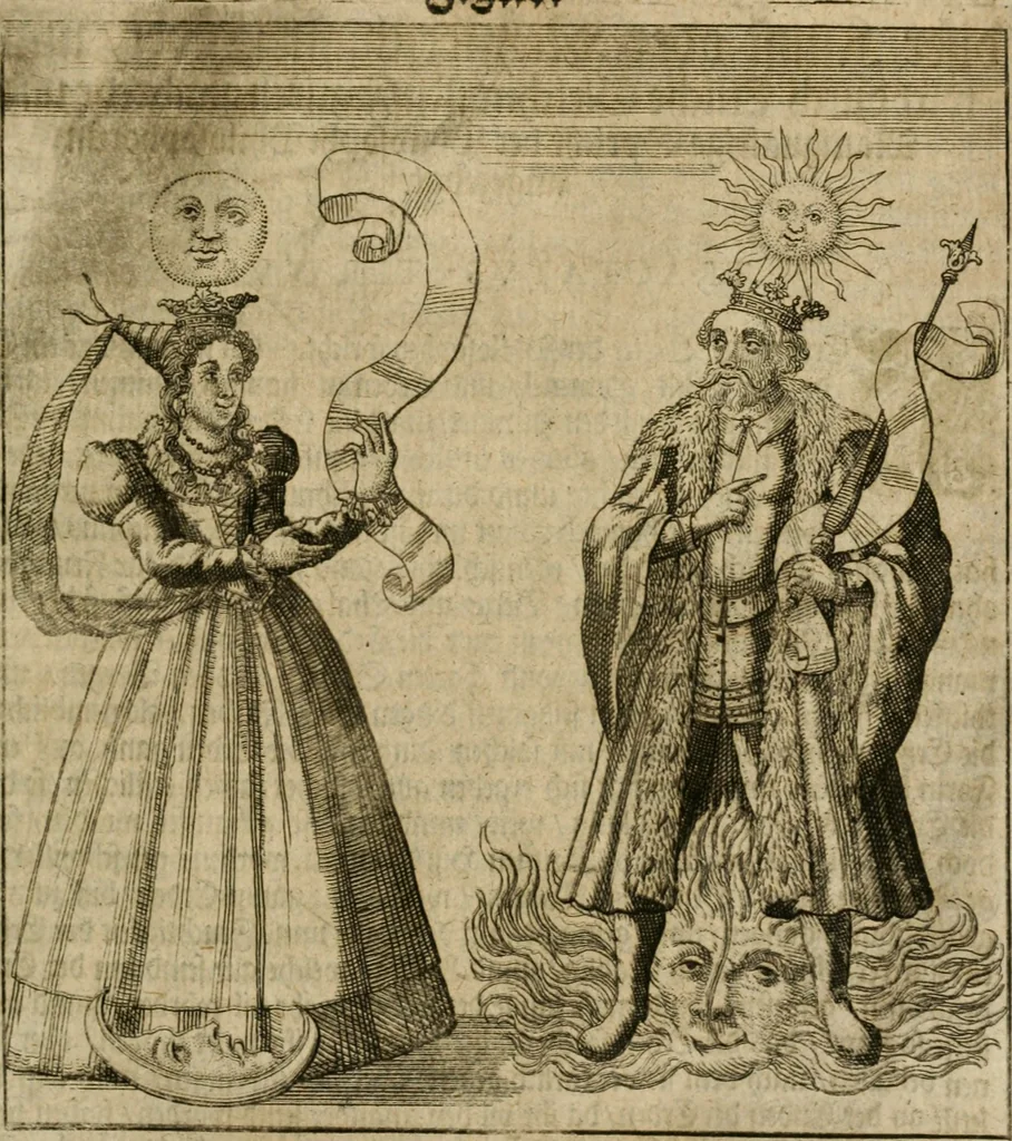 An illustration from Avrevm vellvs, oder, Guldin Schatz und Kunst-Kammer : darinnen der aller fürnemisten, fürtreffenlichsten, ausserlesenesten, herrlichisten und bewehrtesten Auctorum Schrifften und Bücher, aufs dem gar uralten Schatz der uberblibnen, verborgnen, hinderhaltenen Reliquien und Monumenten der Aegyptiorum, Arabum, Chaldaeorum & Assyriorum Königen und Weysen, 1708, leaf 192