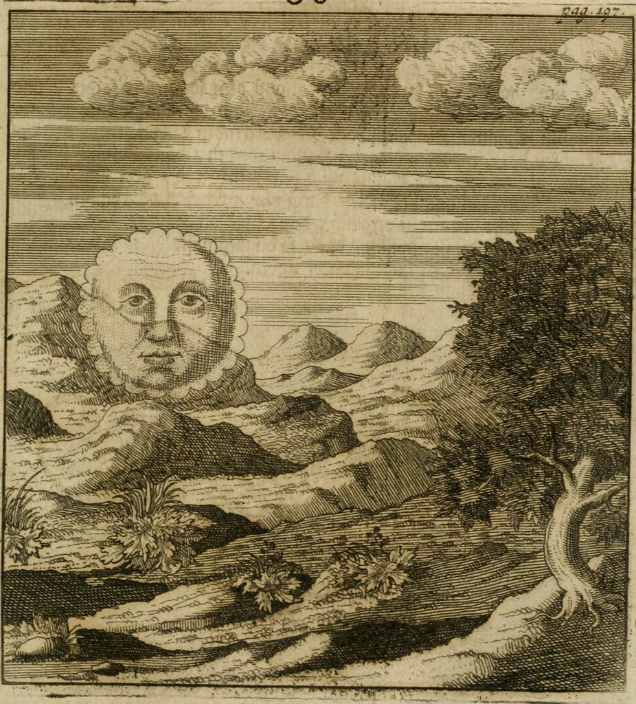 An illustration from Avrevm vellvs, oder, Guldin Schatz und Kunst-Kammer : darinnen der aller fürnemisten, fürtreffenlichsten, ausserlesenesten, herrlichisten und bewehrtesten Auctorum Schrifften und Bücher, aufs dem gar uralten Schatz der uberblibnen, verborgnen, hinderhaltenen Reliquien und Monumenten der Aegyptiorum, Arabum, Chaldaeorum & Assyriorum Königen und Weysen, 1708, leaf 216