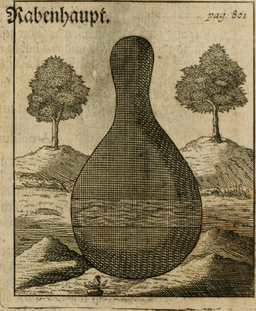 An illustration from Avrevm vellvs, oder, Guldin Schatz und Kunst-Kammer : darinnen der aller fürnemisten, fürtreffenlichsten, ausserlesenesten, herrlichisten und bewehrtesten Auctorum Schrifften und Bücher, aufs dem gar uralten Schatz der uberblibnen, verborgnen, hinderhaltenen Reliquien und Monumenten der Aegyptiorum, Arabum, Chaldaeorum & Assyriorum Königen und Weysen, 1708, leaf 820