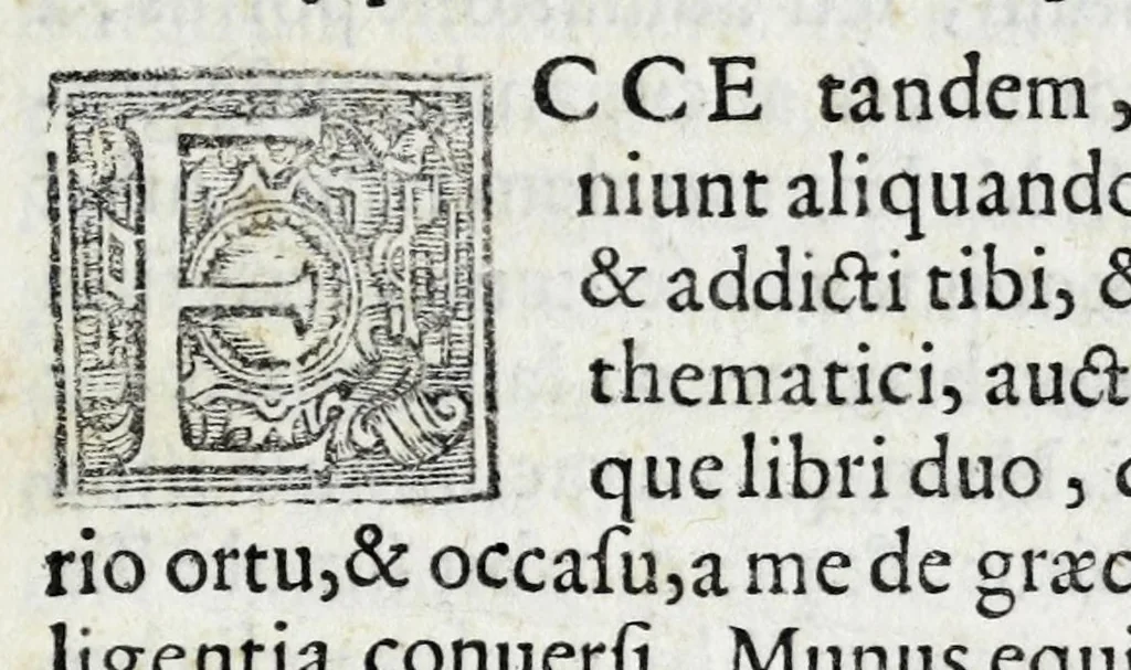 An illustration from Avtolyci De vario ortv et occasv astrorvm inerrantivm : libri dvo, nvnc primvm de Graeca lingua in Latinam conuersi : scholiis antiquis & figuris illustrati, de Vaticana Bibliotheca deprompti, 1588, leaf 9