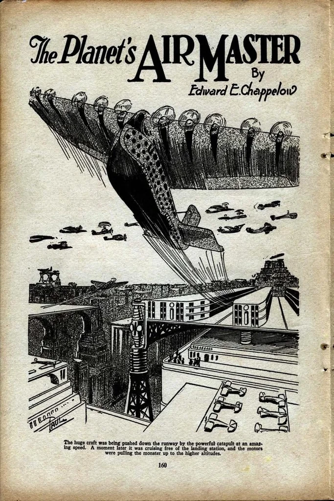 An illustration from Air Wonder Stories, Aug 1929, 1929, leaf 65