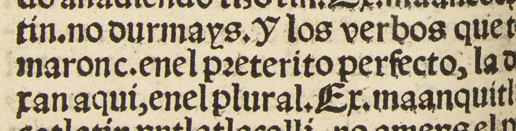 An illustration from Arte de la lengua Mexicana y Castellana, 1571, leaf 131