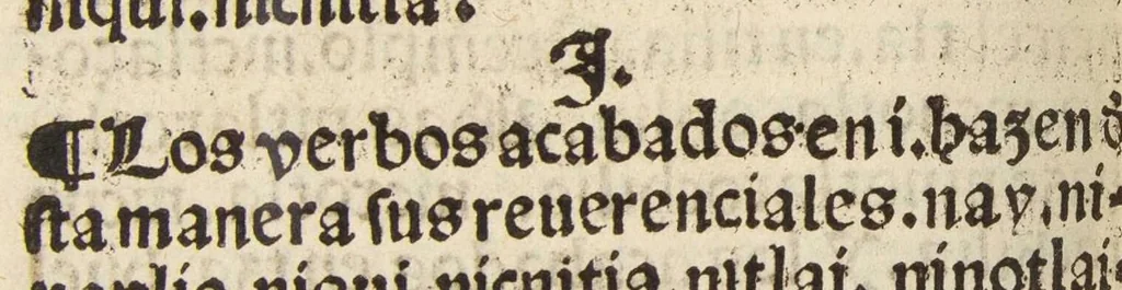 An illustration from Arte de la lengua Mexicana y Castellana, 1571, leaf 207