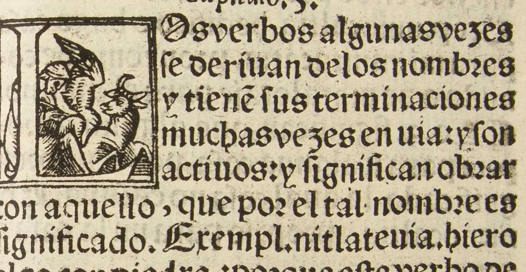 An illustration from Arte de la lengua Mexicana y Castellana, 1571, leaf 210