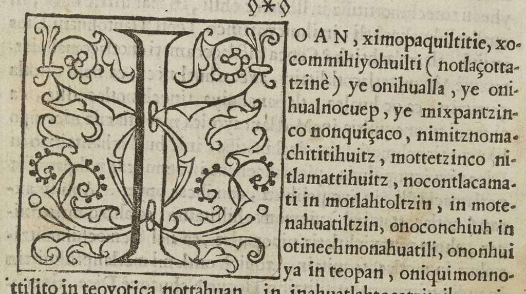 An illustration from Espeio divino en Lengva Mexicana : en qve pveden verse los padres, y tomar documento para acertar a doctrinar bien a sus hijos, y aficionallos alas..., 1607, leaf 15