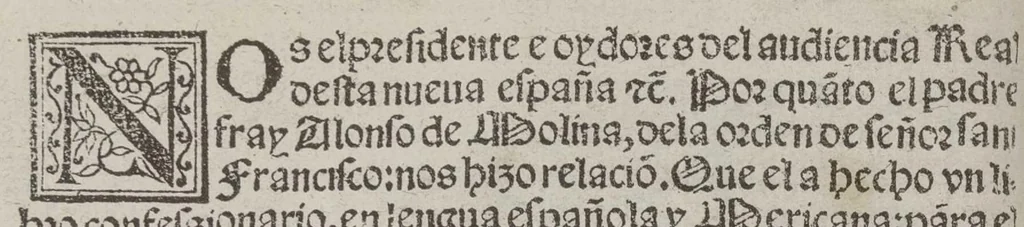 An illustration from Confessionario breue, en lengua mexicana y castellana, 1565, leaf 54