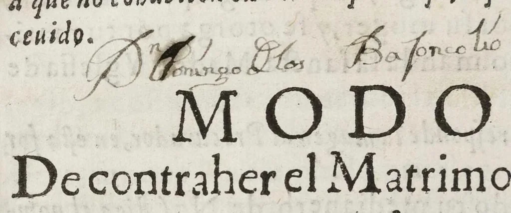 An illustration from Manval de los santos sacramentos. Conforme al ritval de Pavlo Qvinto. Formado por mandado del revermo illvstrissmo y excellmo senor d. Iuan de..., 1642, leaf 207