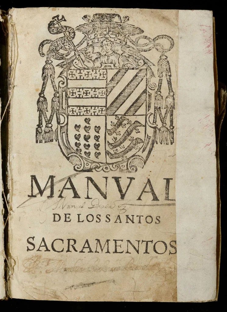 An illustration from Manval de los santos sacramentos. Conforme al ritval de Pavlo Qvinto. Formado por mandado del revermo illvstrissmo y excellmo senor d. Iuan de..., 1642, leaf 5