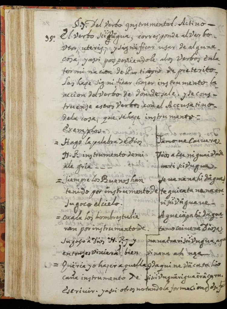 An illustration from Arte de la lengua teguima llamada vulgarmte. opata, 1700, leaf 195
