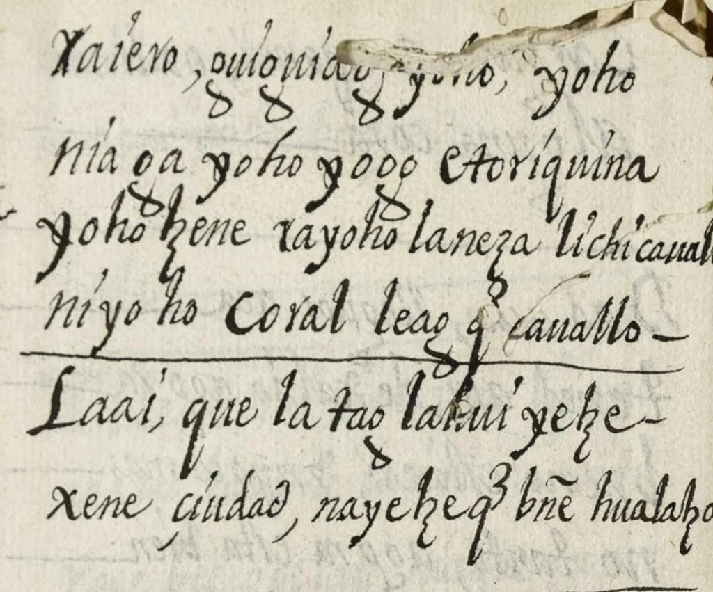 An illustration from Bucabulario de la lengua castellena ! y zapoteca nexitza se acabó a 16 de nobienbre 1696 años, 1696, leaf 21