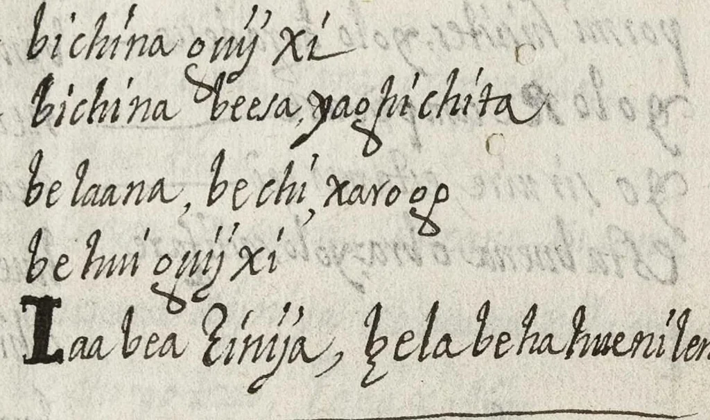 An illustration from Bucabulario de la lengua castellena ! y zapoteca nexitza se acabó a 16 de nobienbre 1696 años, 1696, leaf 39