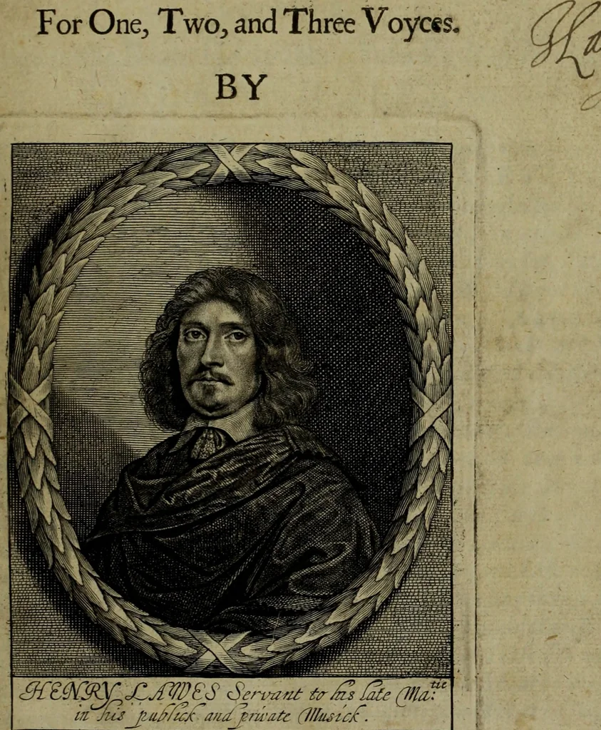An illustration from Ayres and dialogues, : for one, two, and three voyces, 1653, leaf 10