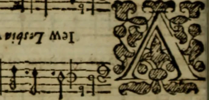 An illustration from Ayres and dialogues, : for one, two, and three voyces, 1653, leaf 139