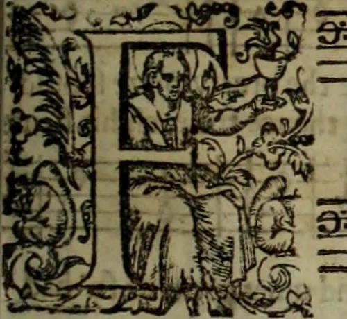 An illustration from Ayres and dialogues, : for one, two, and three voyces, 1653, leaf 144