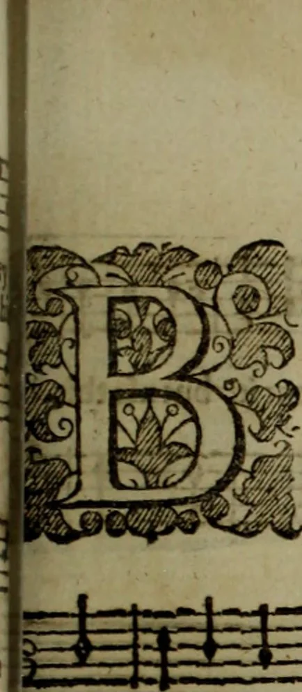 An illustration from Ayres and dialogues, : for one, two, and three voyces, 1653, leaf 146