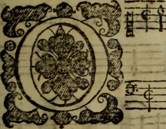 An illustration from Ayres and dialogues, : for one, two, and three voyces, 1653, leaf 152