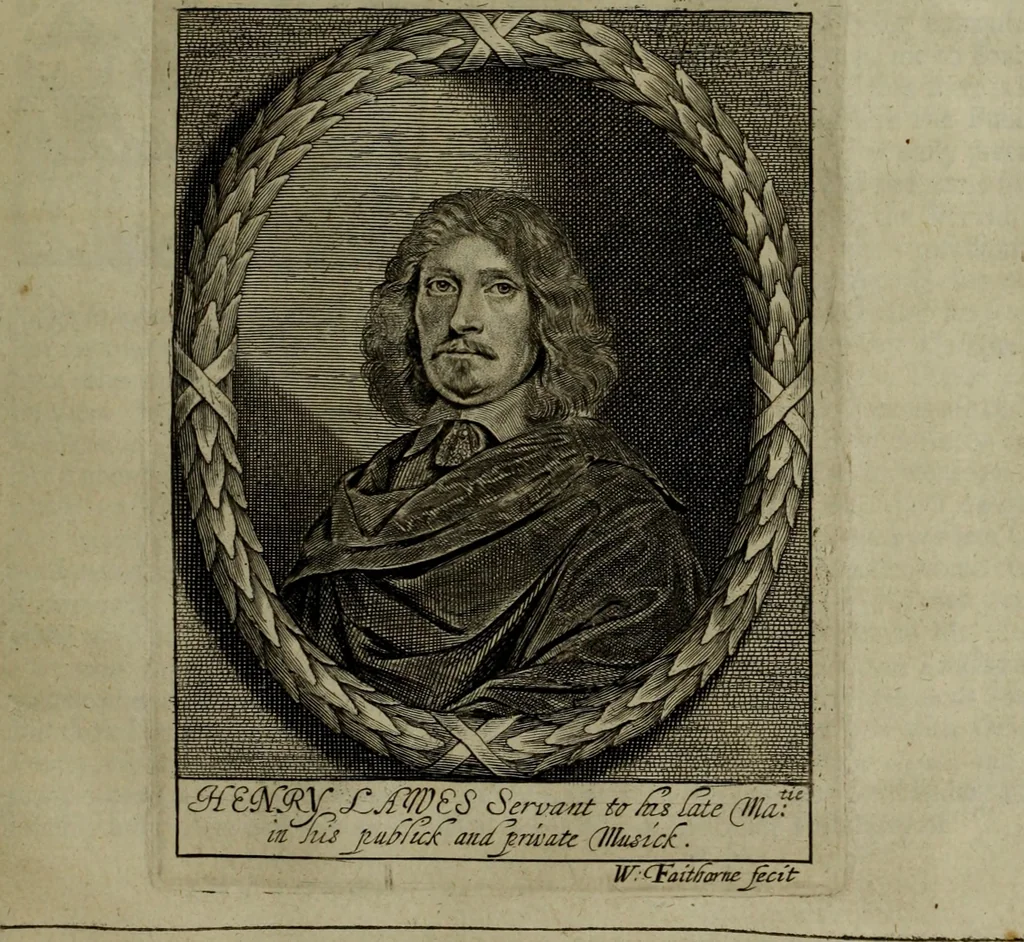 An illustration from Ayres and dialogues, : for one, two, and three voyces, 1653, leaf 154