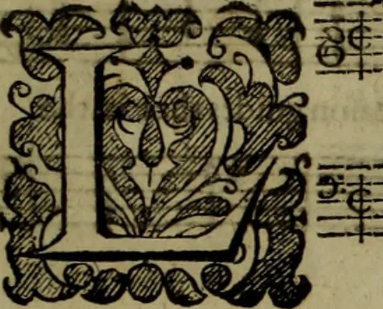 An illustration from Ayres and dialogues, : for one, two, and three voyces, 1653, leaf 176