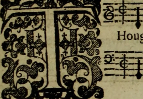 An illustration from Ayres and dialogues, : for one, two, and three voyces, 1653, leaf 178