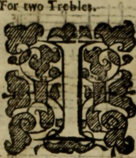 An illustration from Ayres and dialogues, : for one, two, and three voyces, 1653, leaf 191
