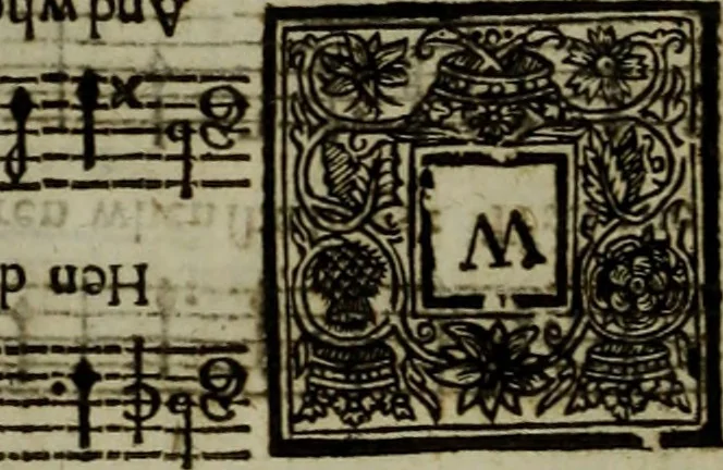 An illustration from Ayres and dialogues, : for one, two, and three voyces, 1653, leaf 200