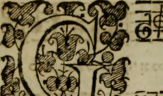An illustration from Ayres and dialogues, : for one, two, and three voyces, 1653, leaf 81