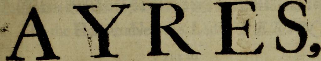 An illustration from Ayres and dialogues, : for one, two, and three voyces, 1653, leaf 86