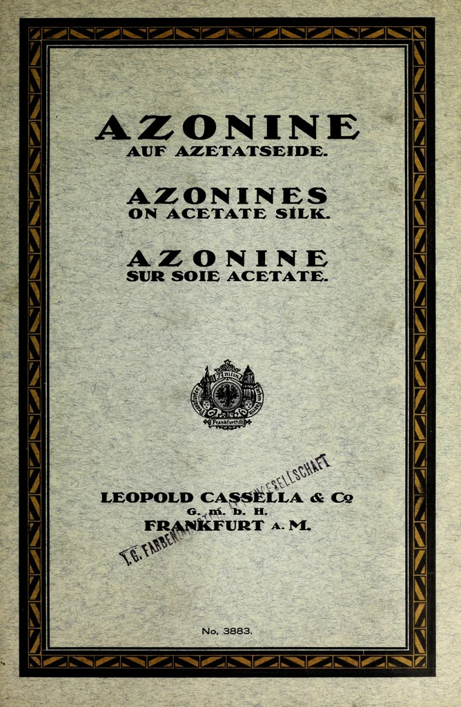 An illustration from Azonine auf Azetatseide = Azonines on acetate silk = Azonine sur soie acetate, 1890, leaf 1