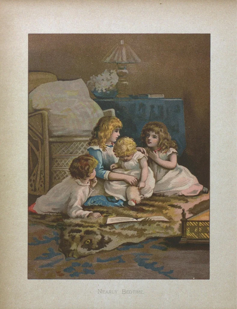 An illustration from All round the clock, 1887, leaf 64