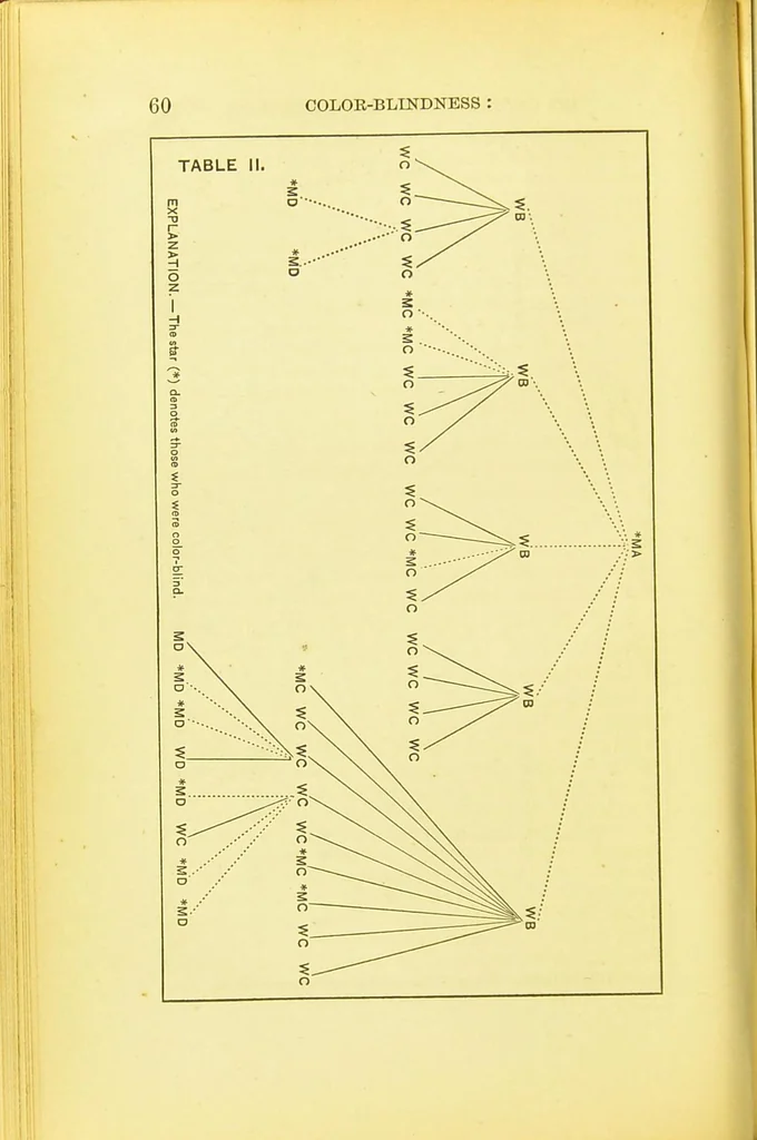 An illustration from Color-blindness [electronic resource] : its dangers and its detection, 1879, leaf 90