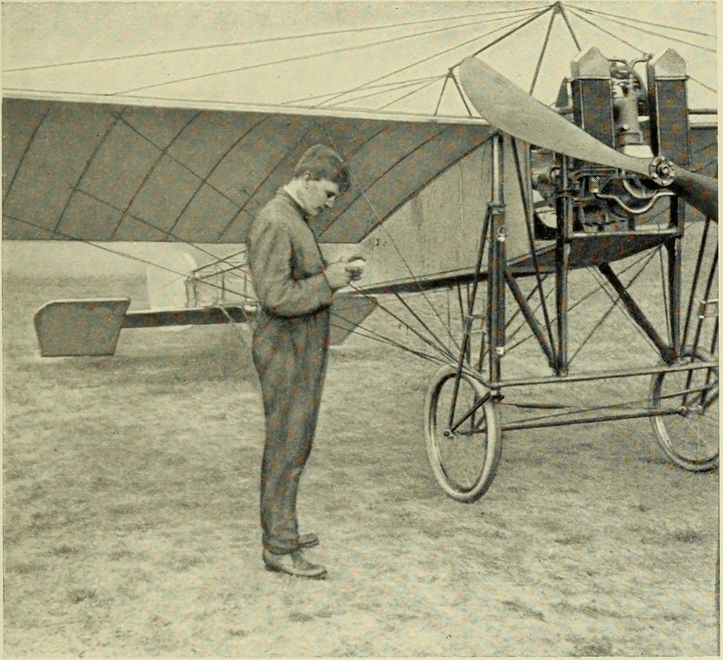 An illustration from Famous airmen and their equipment [electronic resource] : with some notes on first-aid in emergencies, 1912, leaf 28
