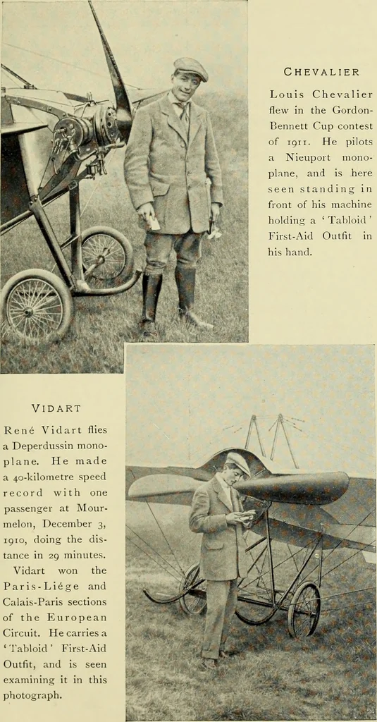 An illustration from Famous airmen and their equipment [electronic resource] : with some notes on first-aid in emergencies, 1912, leaf 46