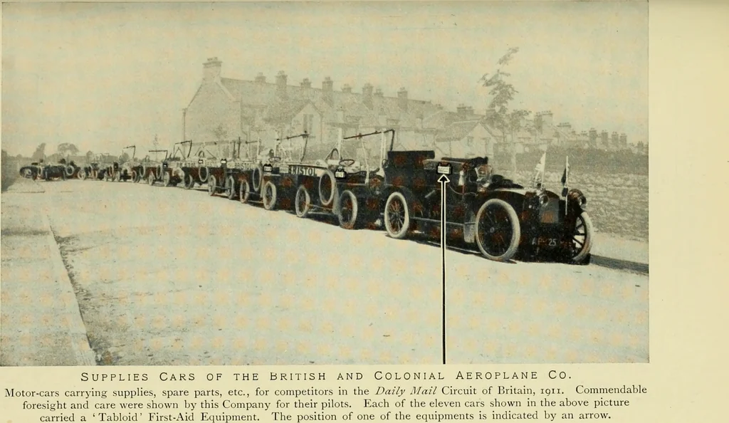 An illustration from Famous airmen and their equipment [electronic resource] : with some notes on first-aid in emergencies, 1912, leaf 74