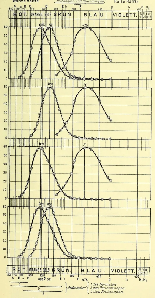 An illustration from Anleitung zur Feststellung der Farbentüchtigkeit / von J. Rosmanit, 1914, leaf 207