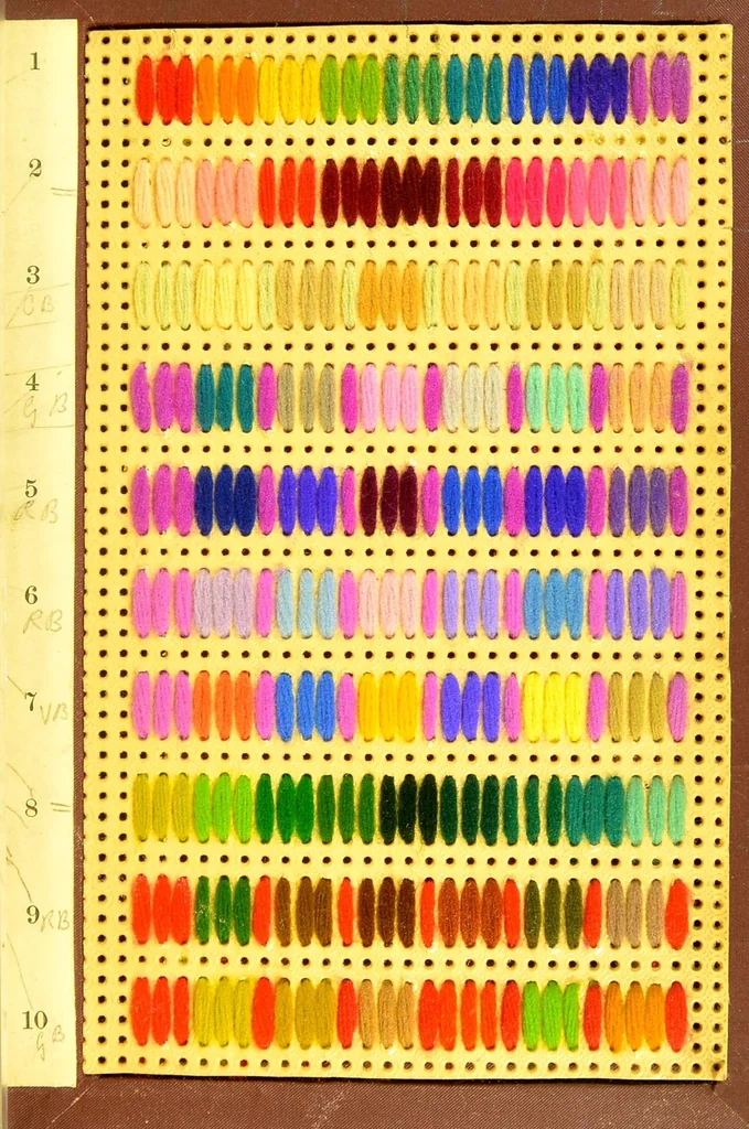 An illustration from The detection of colour-blindness and imperfect eyesight : with a table of coloured Berlin wools and sheet of test-types, 1884, leaf 25