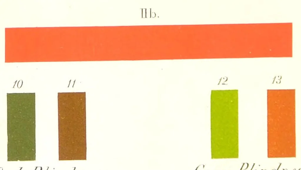 An illustration from Color-blindness : its dangers and its detection, 1879, leaf 8