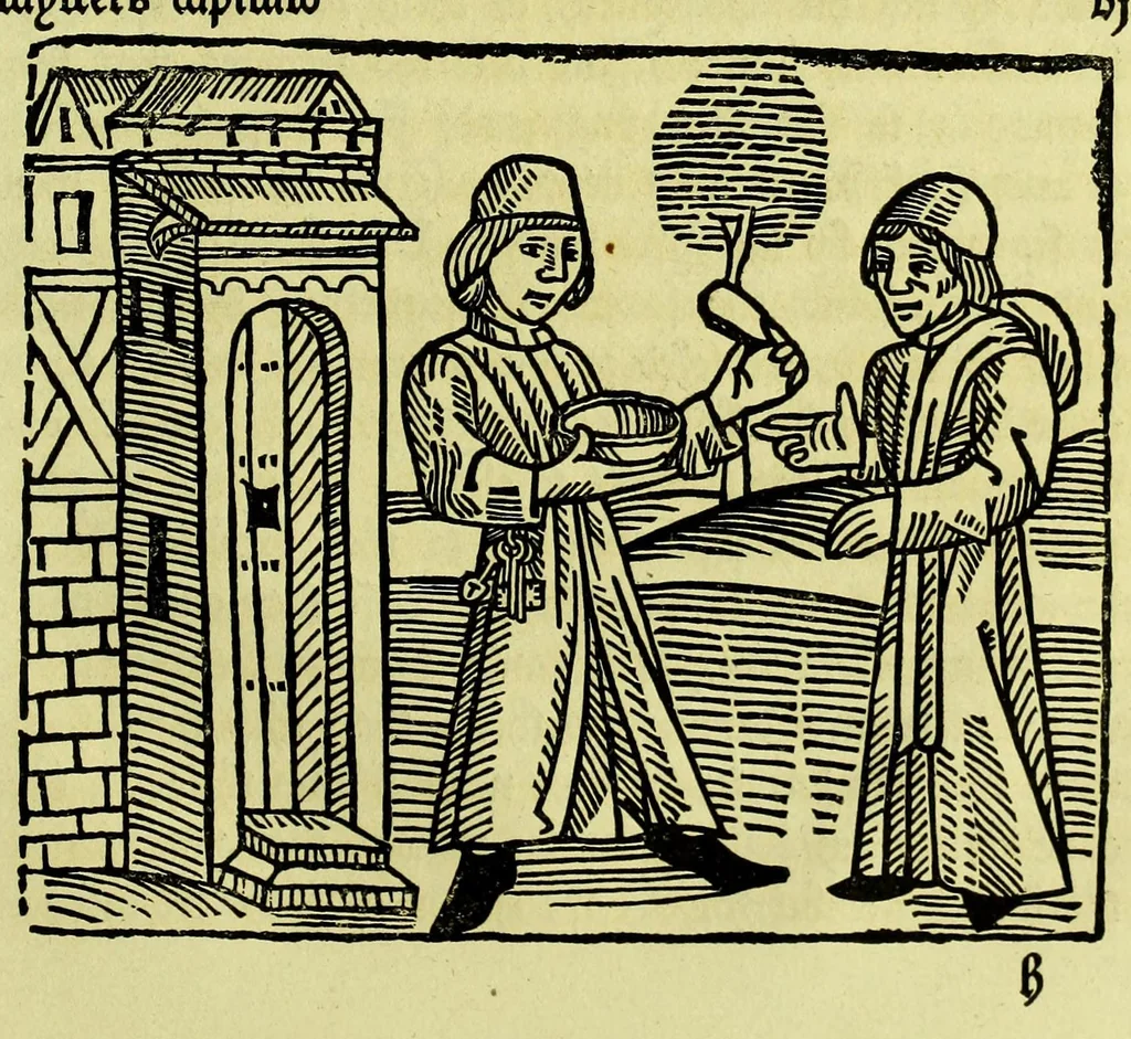An illustration from The game of the chesse, 1855, leaf 119