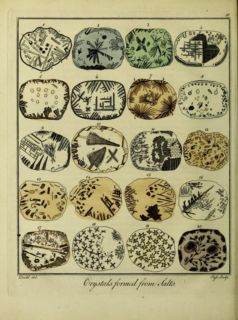 An illustration from A key to physic, and the occult sciences. Opening to mental view, the system and order of the interior and exterior heavens; the analogy betwixt angels and the spirits of men; and the sympathy between celestial and terrestrial bodies ... To which are added, lunar tables, calculated from sidereal motion; exhibiting, upon the most simple yet unerring construction, the actual moment of the crisis of every disease, and the consequent termination thereof, whether for life or death. The whole forming an interesting supplement to Culpeper's family physician, and display of the occult sciences ..., 1814, leaf 270